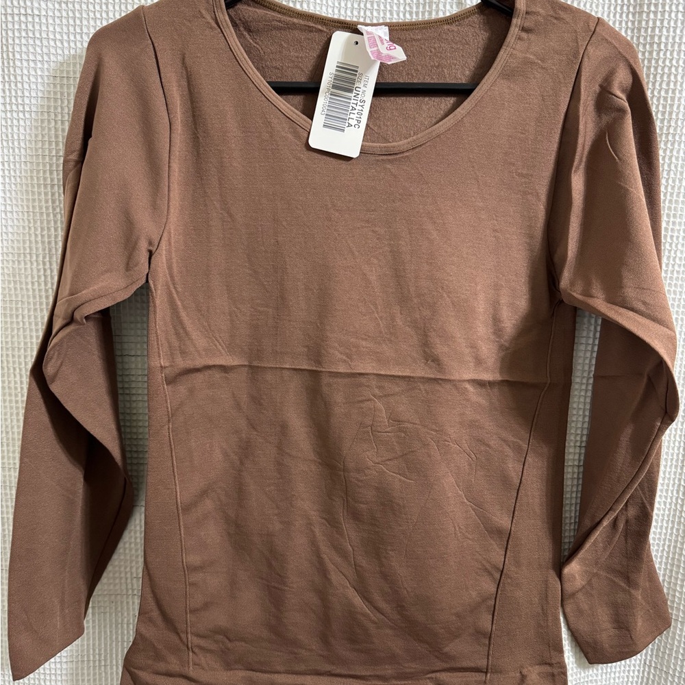 Brown Thermal Long Sleeve fleece lined